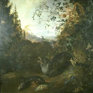 WITHOOS, Mathias Otter in a Landscape oil painting image
